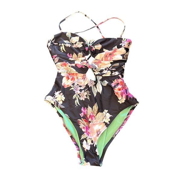 BECCA Spring Fling Floral Cut Out One Piece Swimsuit - Picture 3 of 10